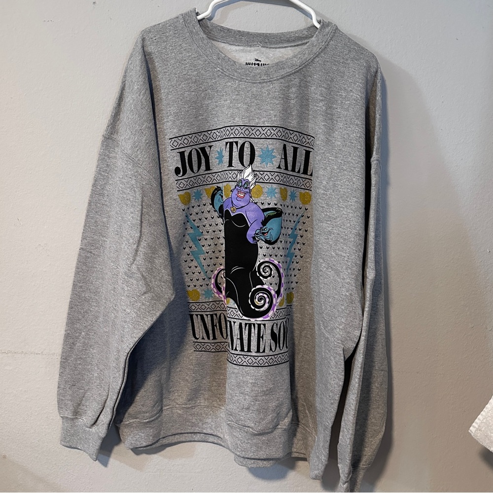 Disney Gray Ursula Crewneck Sweater